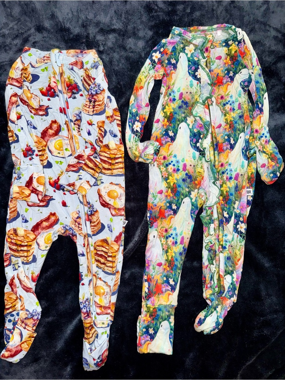 Bundle of 2 Bums and Roses convertible style onesies! Worn maybe twice. 0-3 mths